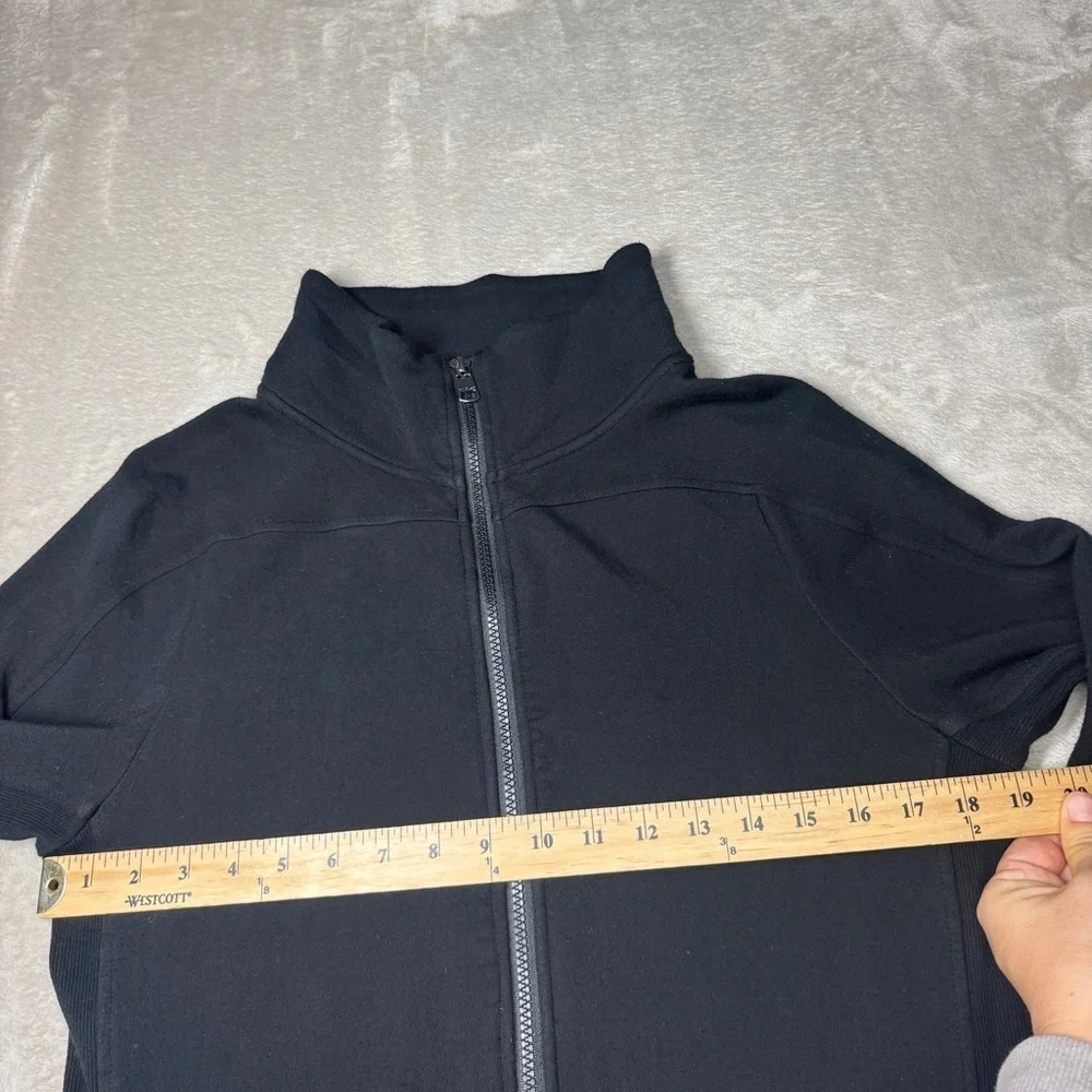 Varley Women’s Black Full Zip Mock Neck Ribbed Sides Athletic Jacket Size Large